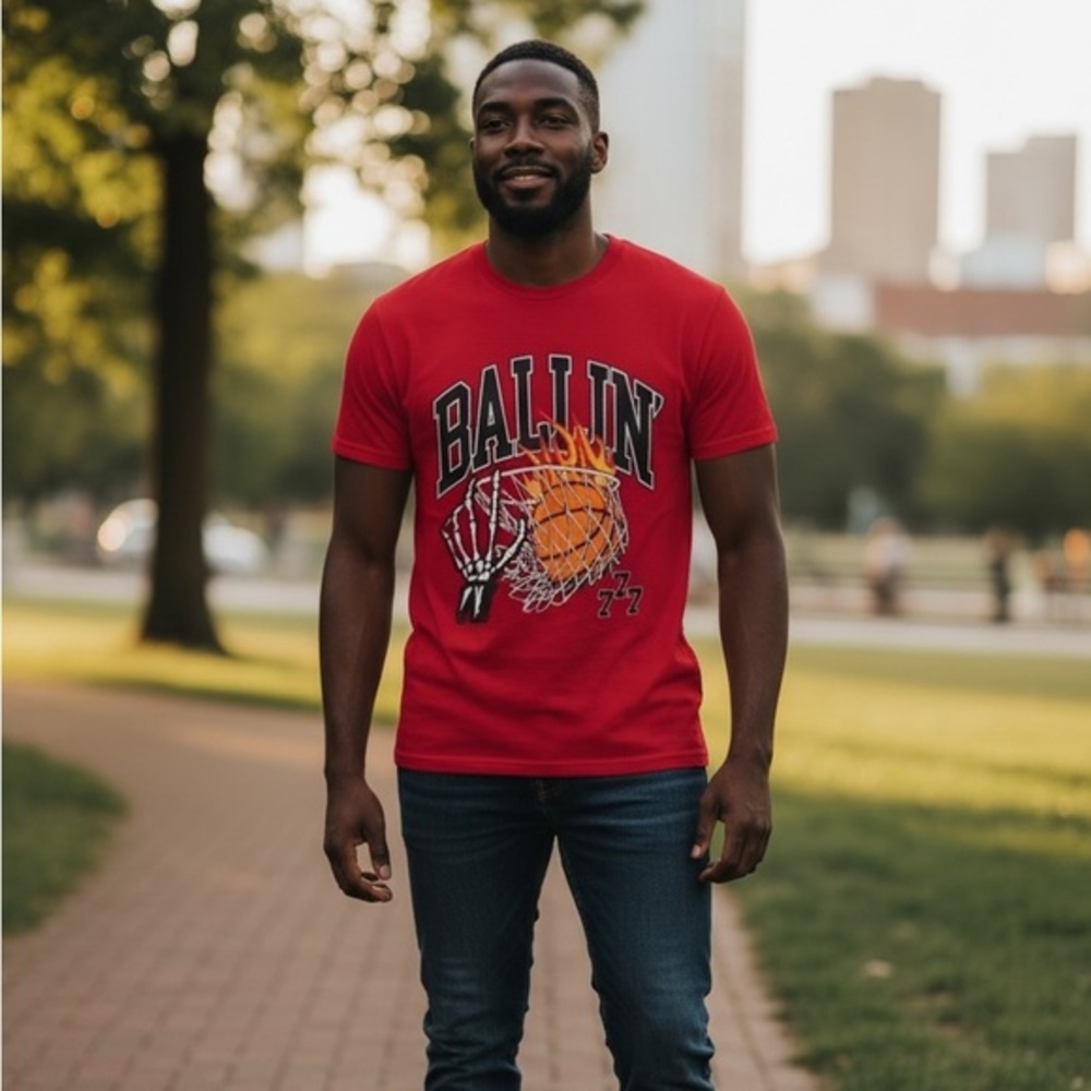 Fashion Nova Men Ballin’ 777 Graphic Tee